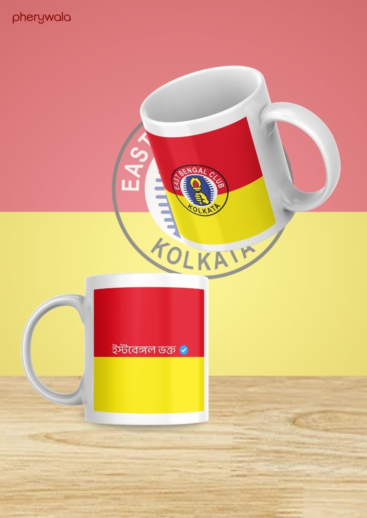 East Bengal Mug | Ceramic Tea Mug | Microwave Safe | Set of 1, 325 ml