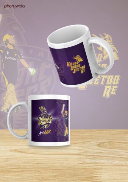 Kolkata Knight Riders Mug | Ceramic Tea Mug | Microwave Safe | Set of 1, 325 ml