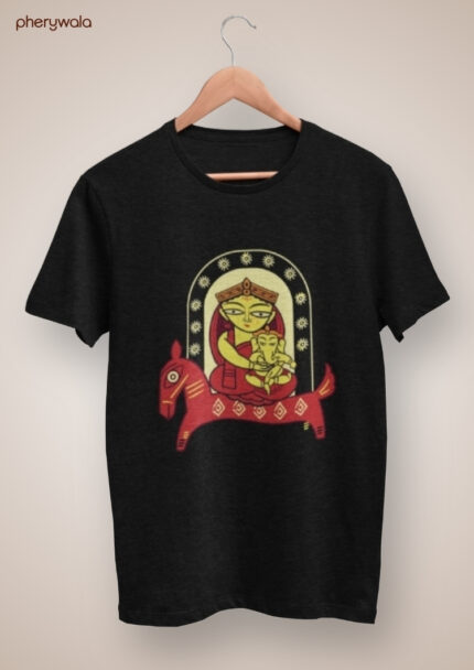 Little Ganesh in Ma Durga’s Lap Unisex T-Shirt | Durga Puja T-shirt | Kolkata Festive Wear